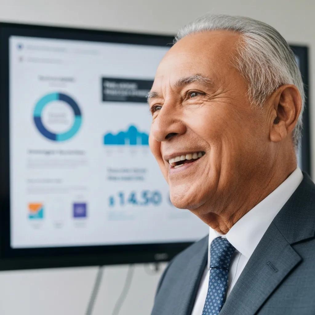 Satisfied client sharing a testimonial about a marketing agency's successful campaign impact