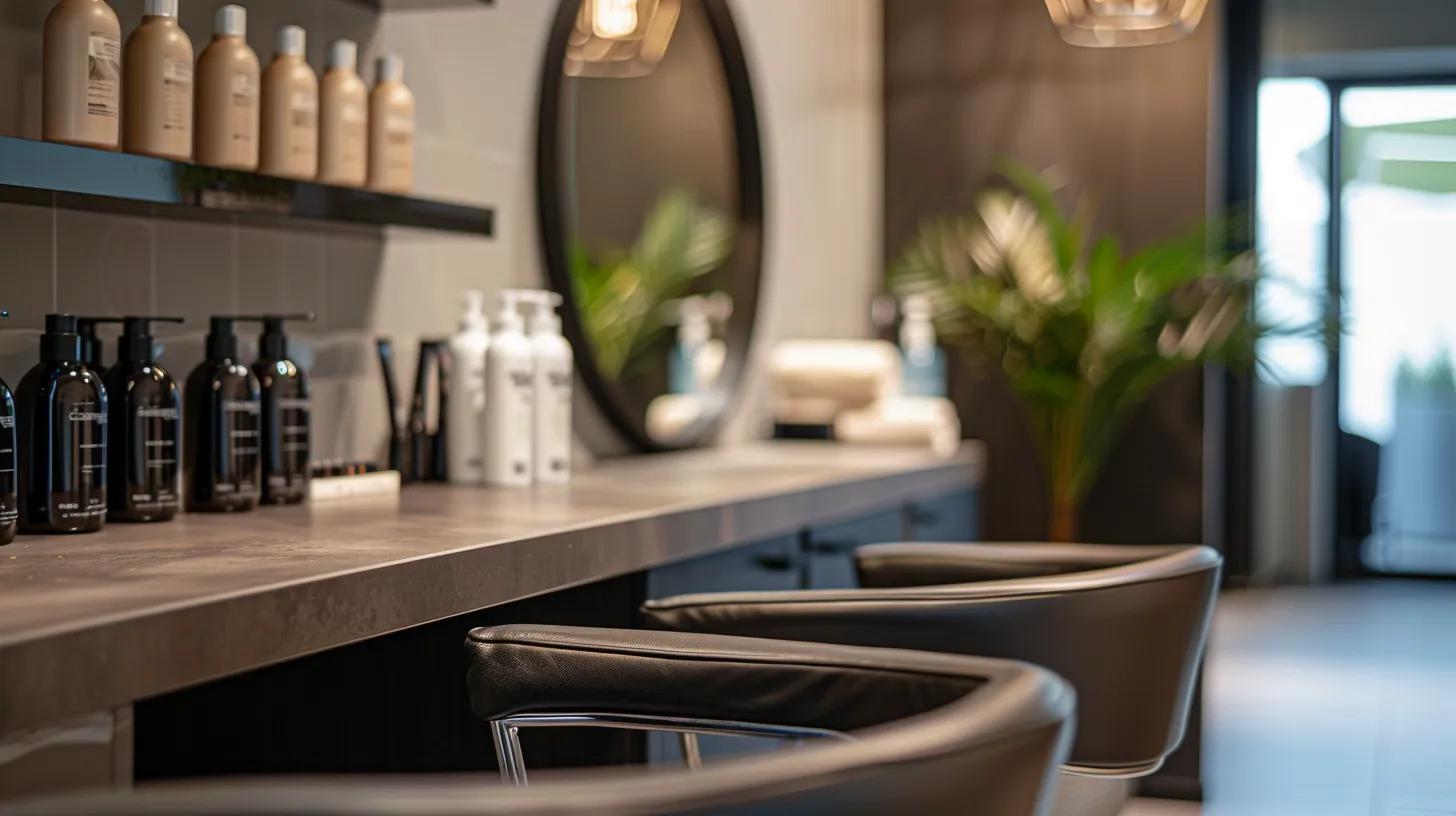 an elegantly styled salon interior features a mirror reflecting a luxurious chair, with hand-sewn weft extensions displayed beautifully on a sleek countertop, emphasizing the importance of proper care and maintenance in enhancing natural hair. an elegantly styled salon interior features a mirror reflecting a luxurious chair, with hand-sewn weft extensions displayed beautifully on a sleek countertop, emphasizing the importance of proper care and maintenance in enhancing natural hair.