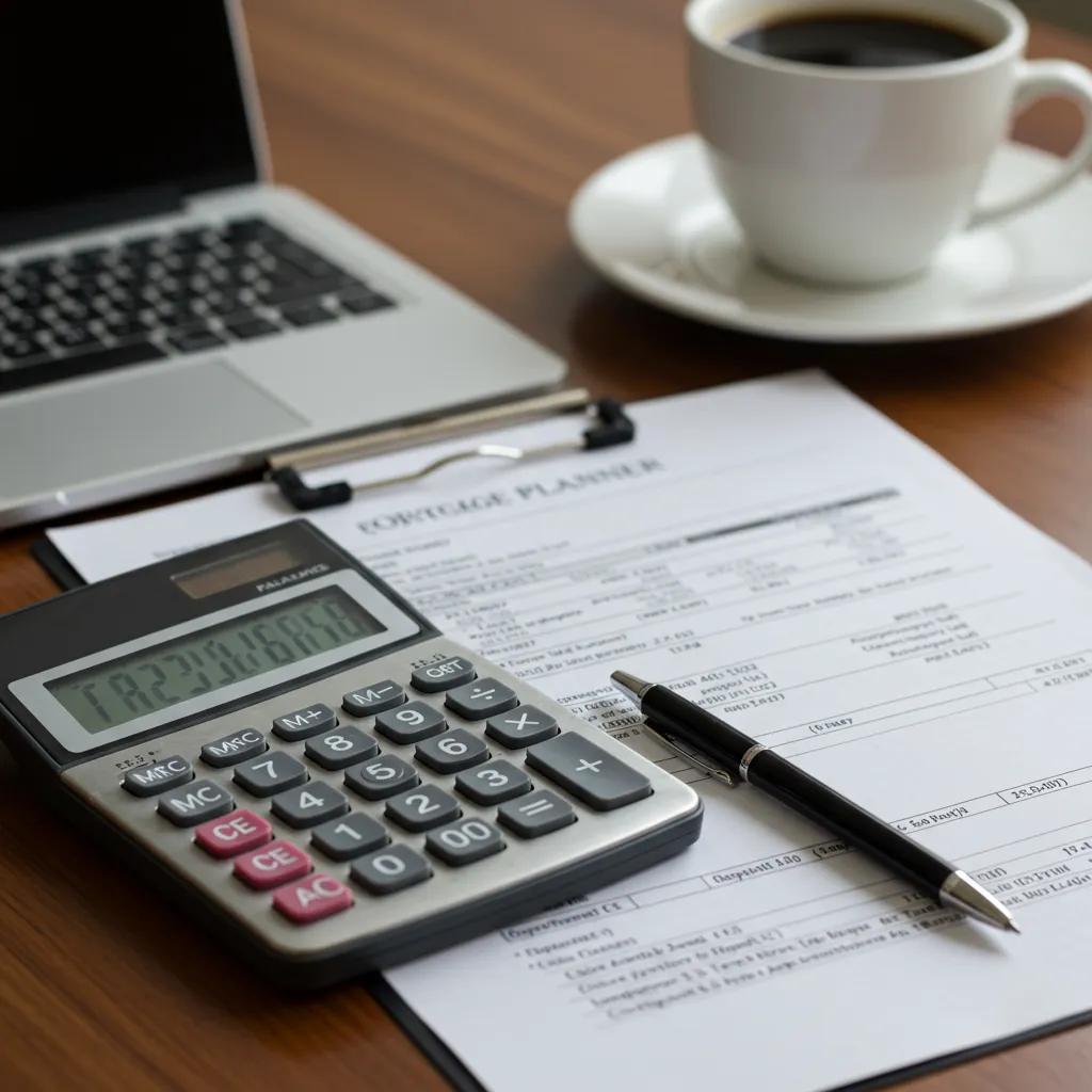 Financial documents and tools for first-time homebuyers preparing for negotiations