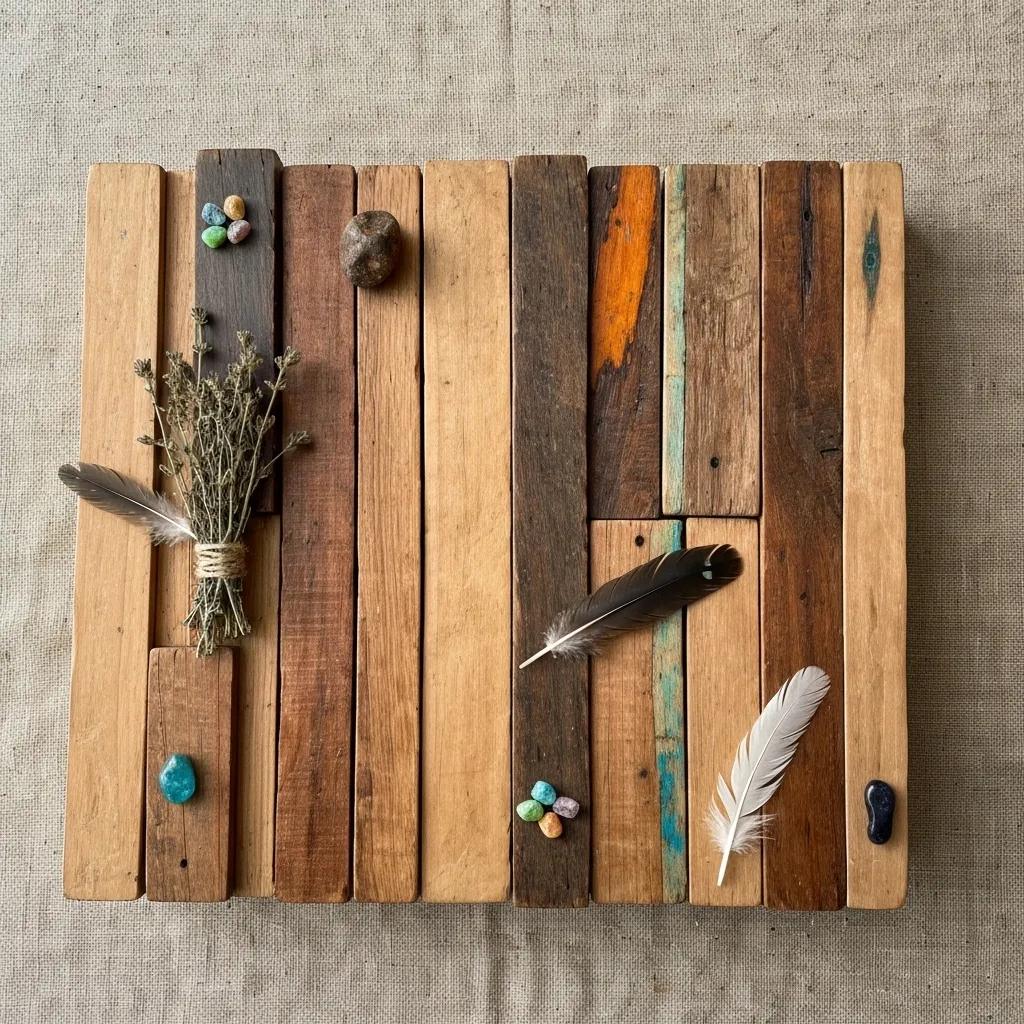 Flat lay of recycled fabrics for rash guards, showcasing sustainable materials and ocean elements