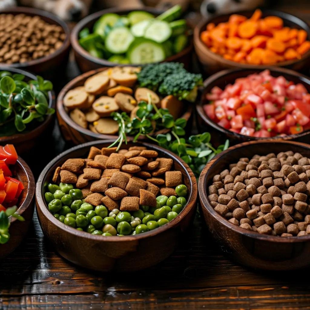 Variety of puppy food options showcasing essential nutrients for growth