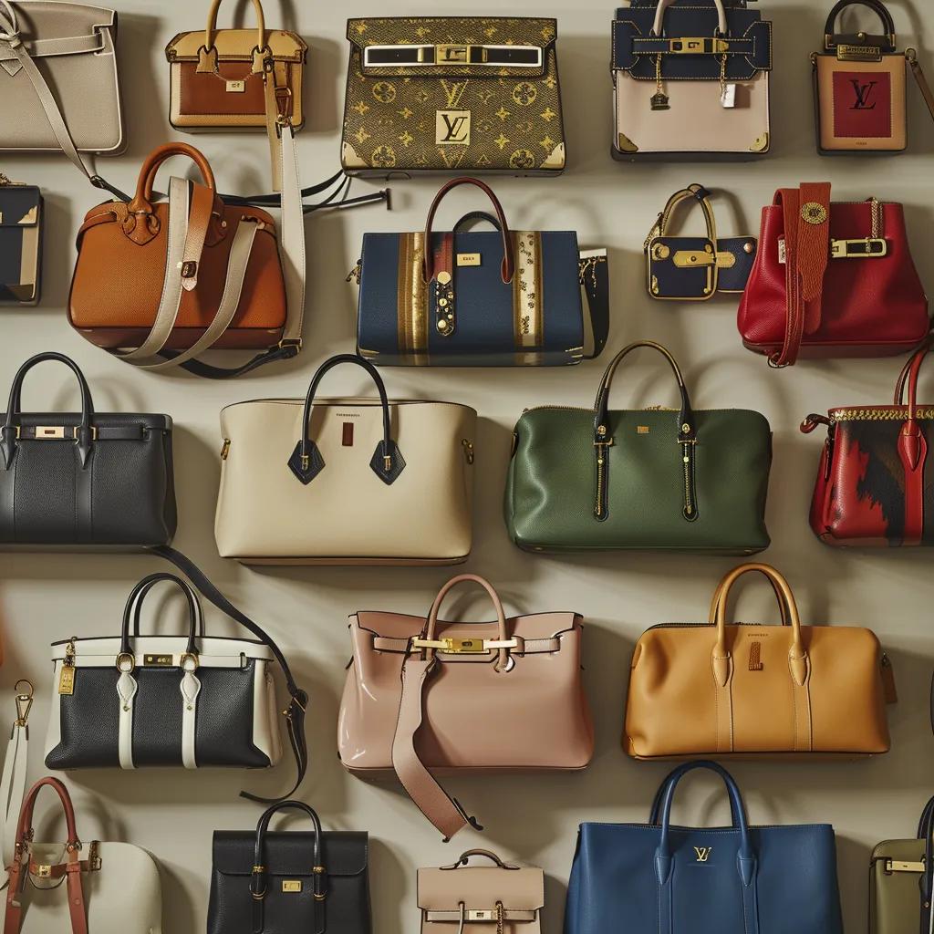 Iconic luxury tote bags from Hermès, Chanel, and Louis Vuitton, showcasing brand prestige and craftsmanship