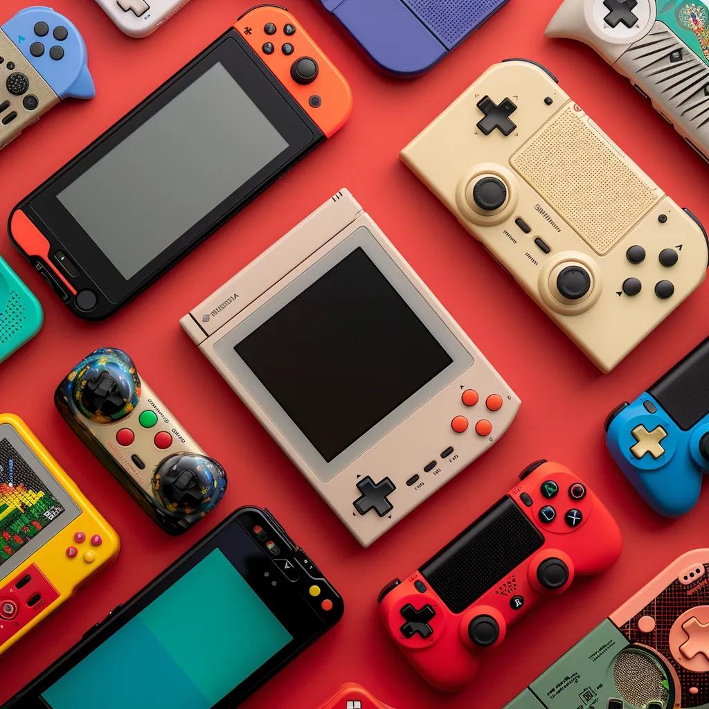 Modern handheld gaming console with a variety of game titles showcasing market evolution