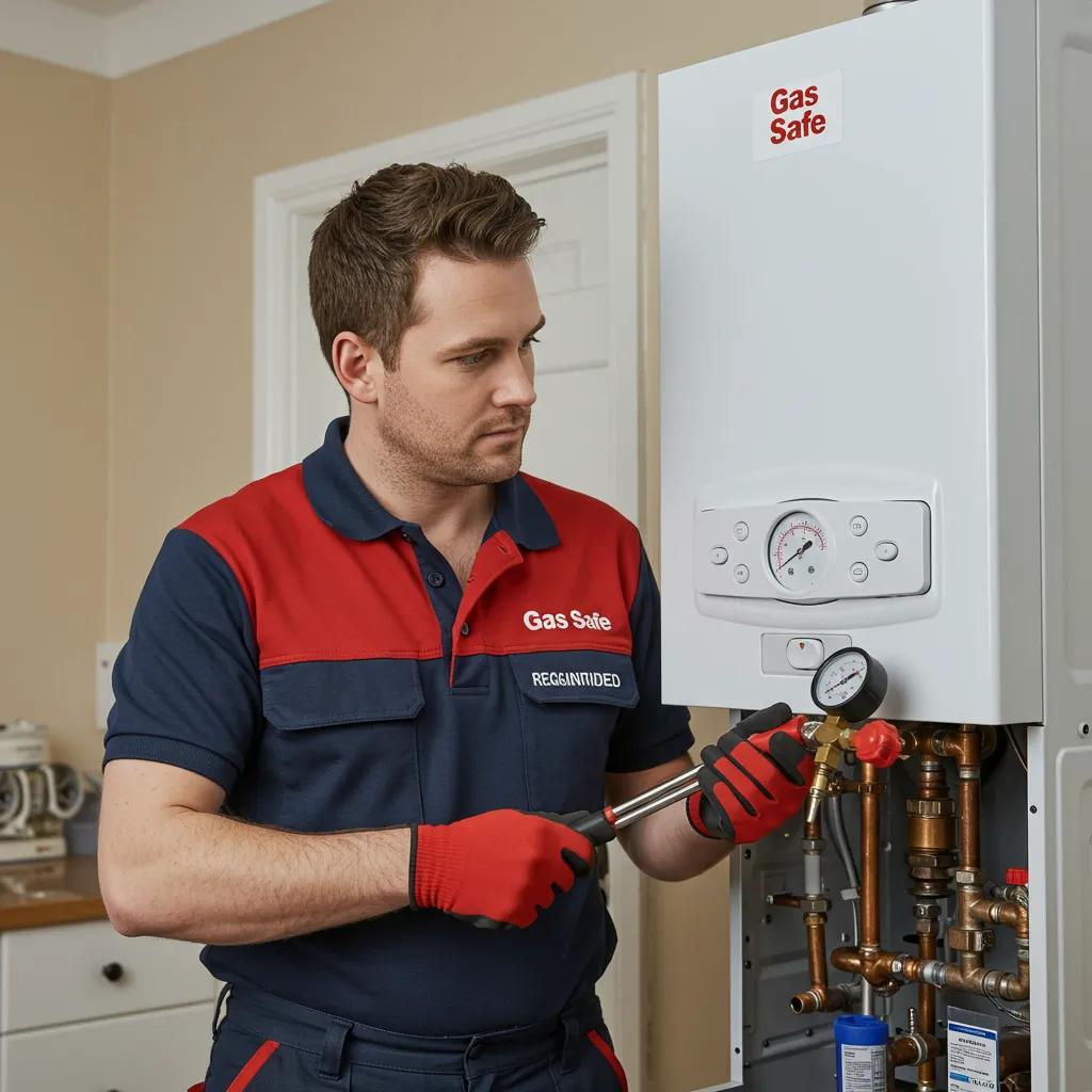Gas Safe engineer inspecting a boiler, highlighting the importance of addressing urgent faults