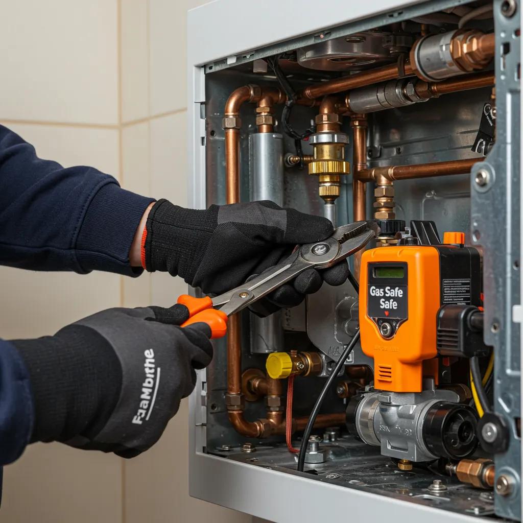 Gas Safe engineer performing essential maintenance on a boiler, highlighting safety and efficiency benefits