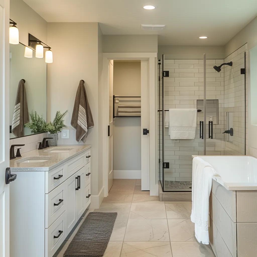Stylish remodeled bathroom in Spokane with modern fixtures and elegant design