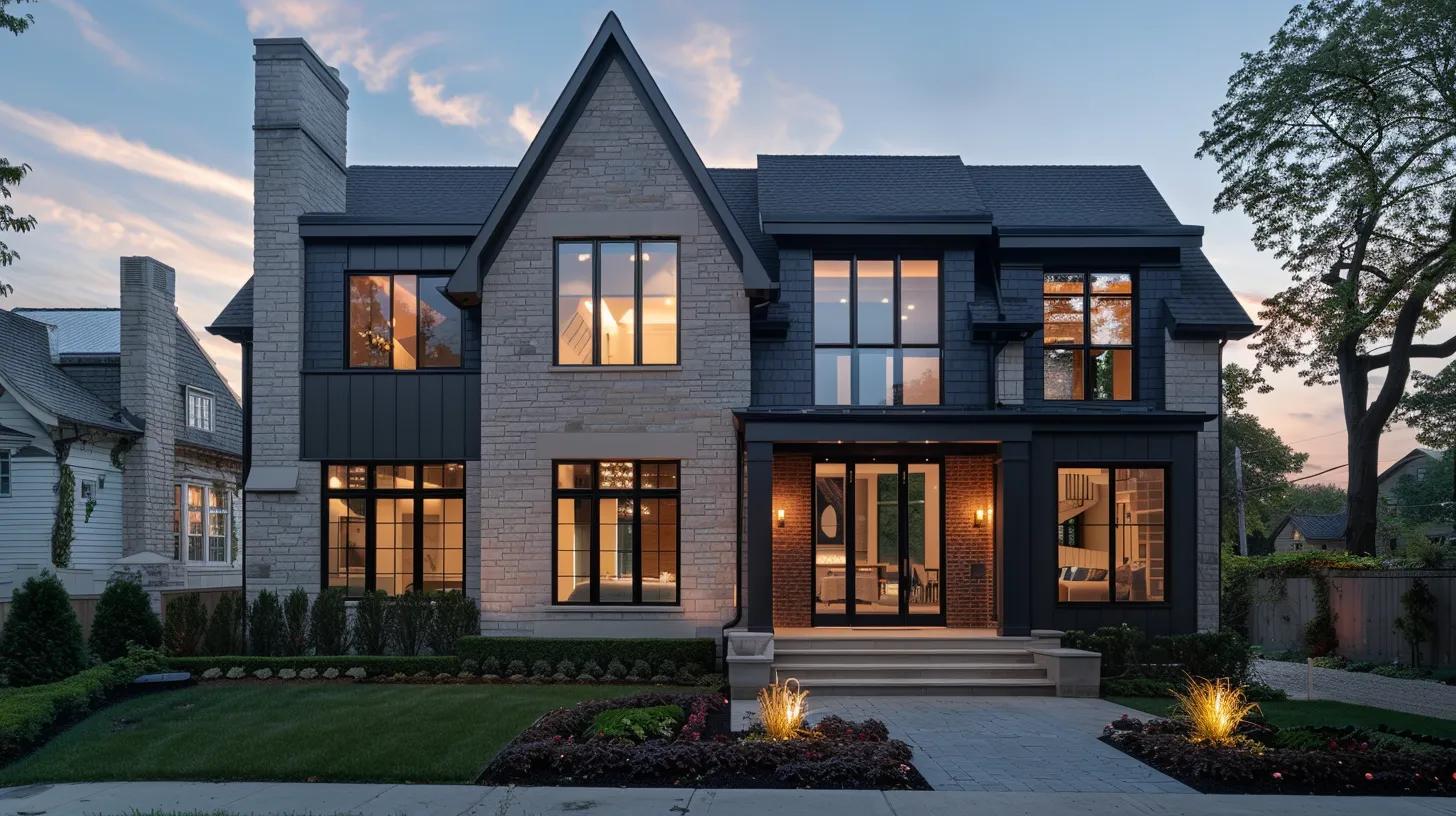 a contemporary, stylish new construction home stands prominently against a bright urban skyline, showcasing its elegant architecture and inviting facade, symbolizing the financial advantages of modern real estate investments. a contemporary, stylish new construction home stands prominently against a bright urban skyline, showcasing its elegant architecture and inviting facade, symbolizing the financial advantages of modern real estate investments.