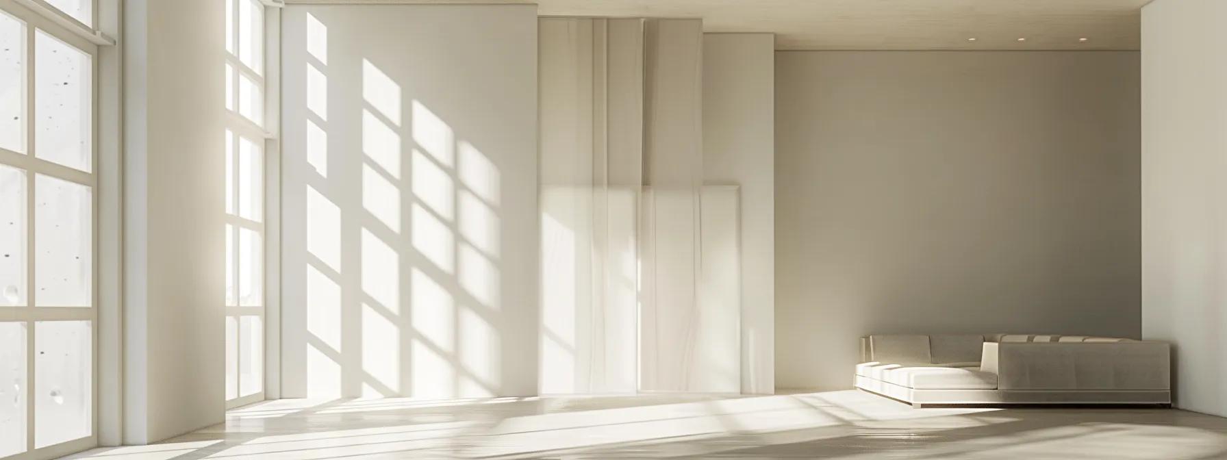 a sleek, modern home in west palm beach with elegant interior double-hung windows showcasing pristine craftsmanship and inviting natural light into a contemporary living space.