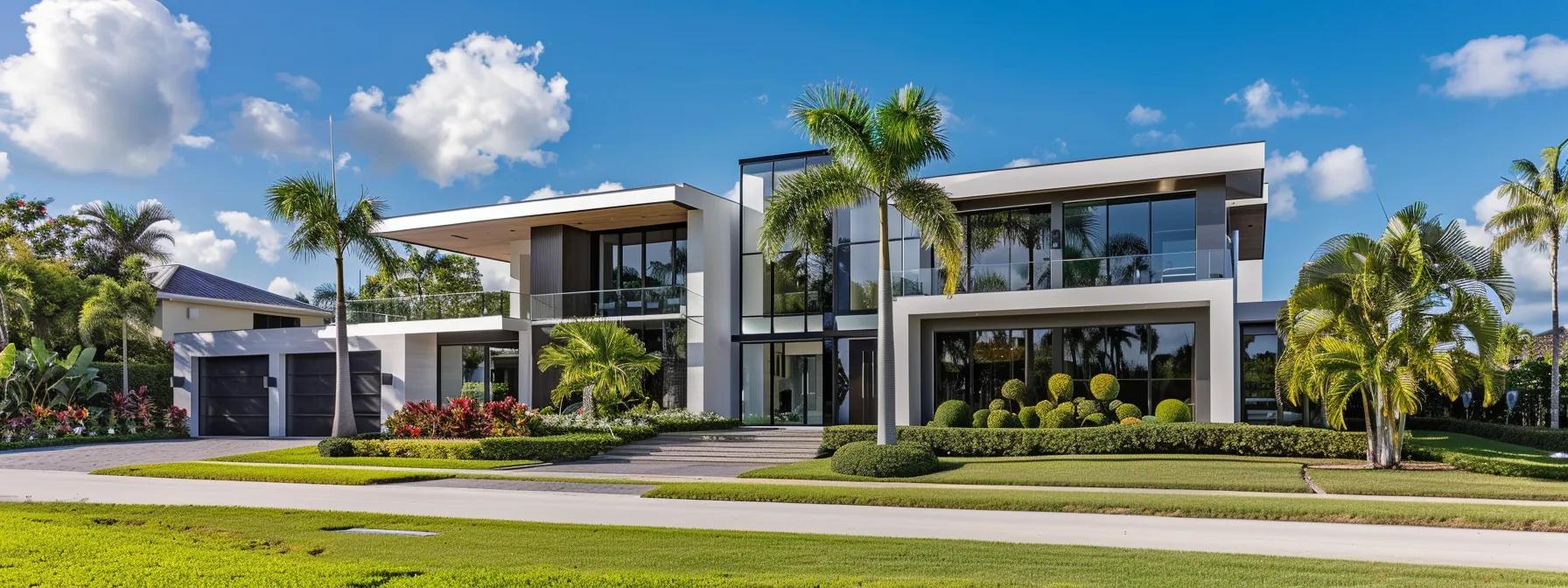 a sleek, modern home in west palm beach with elegant interior double-hung windows showcasing pristine craftsmanship and inviting natural light into a contemporary living space.