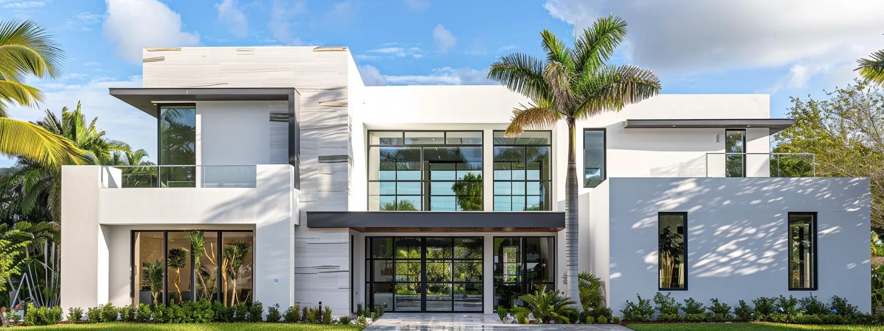 a sleek, modern home in west palm beach with elegant interior double-hung windows showcasing pristine craftsmanship and inviting natural light into a contemporary living space.