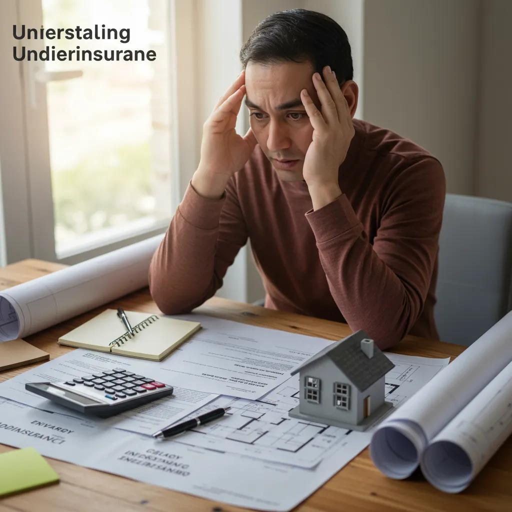 Homeowner reviewing insurance policy and house blueprint