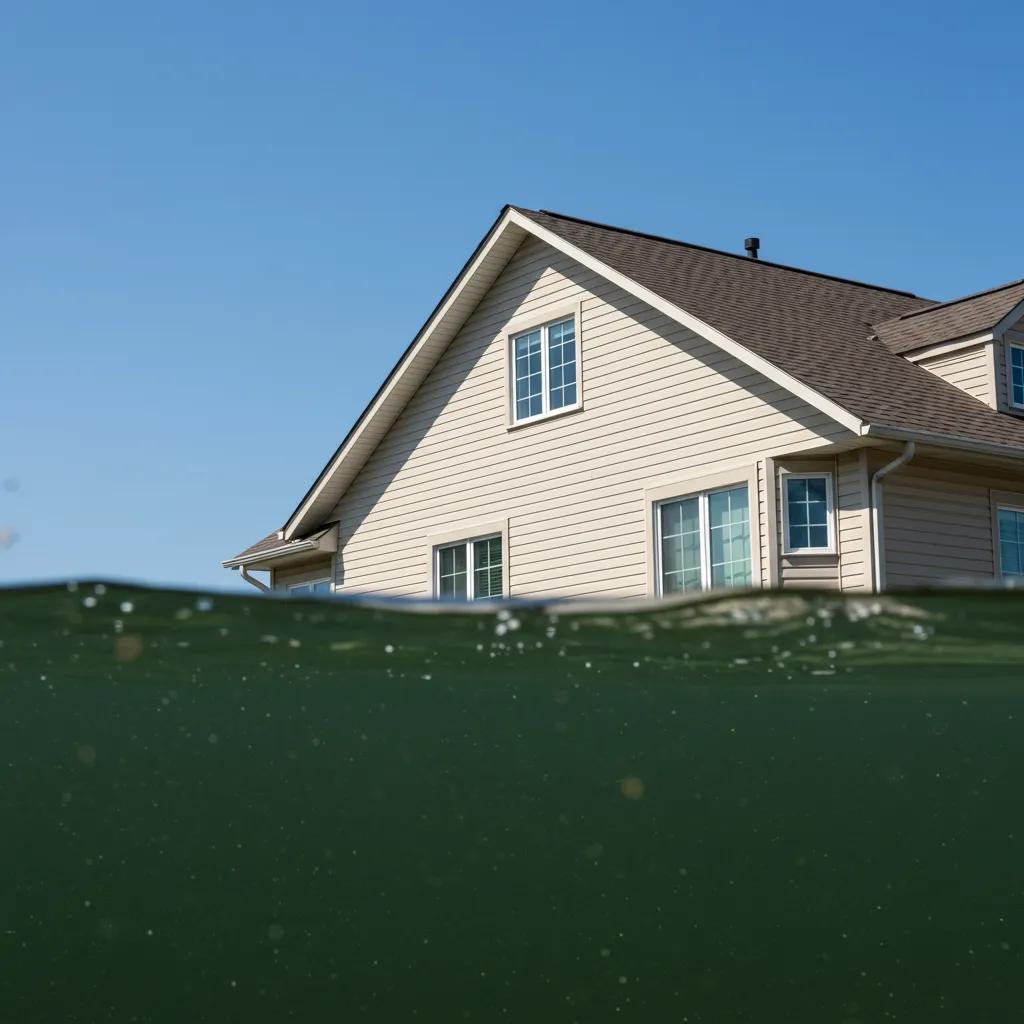 House affected by flooding, highlighting the need for flood insurance