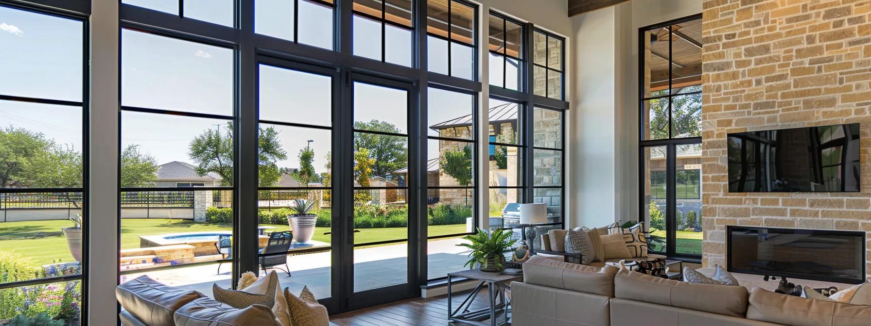 Single hung double hung windows in a modern home in frisco Single hung double hung windows in a modern home in frisco