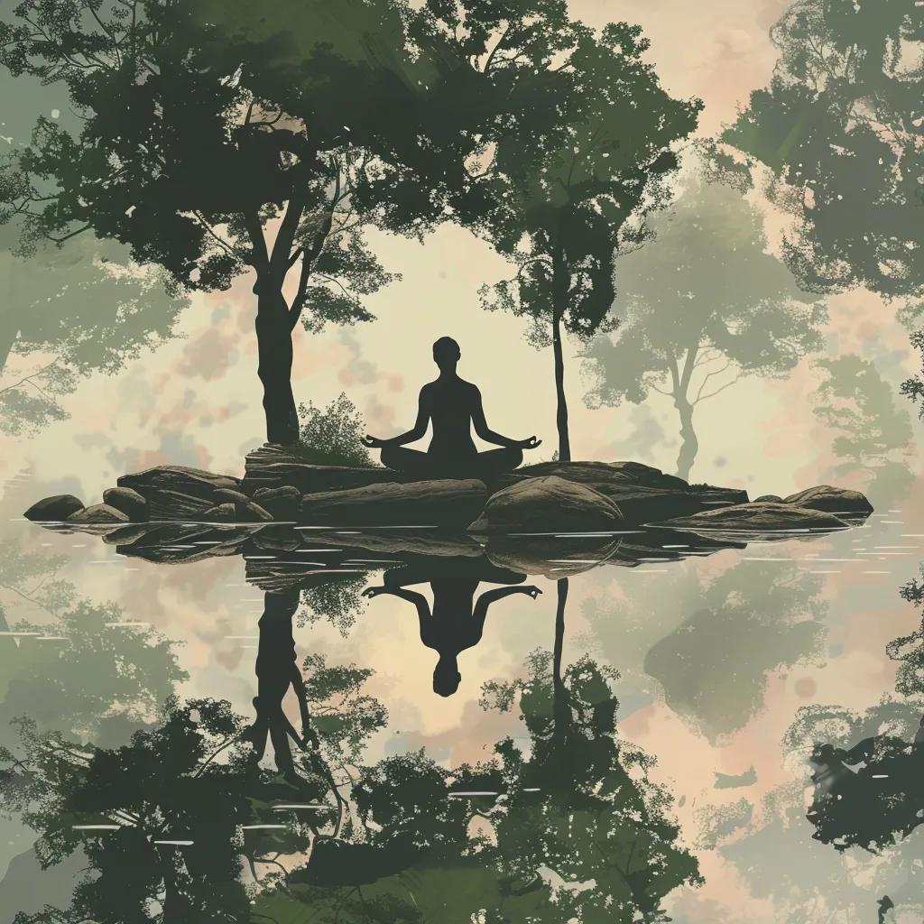 Person meditating in nature, representing the connection between gut health and mental well-being