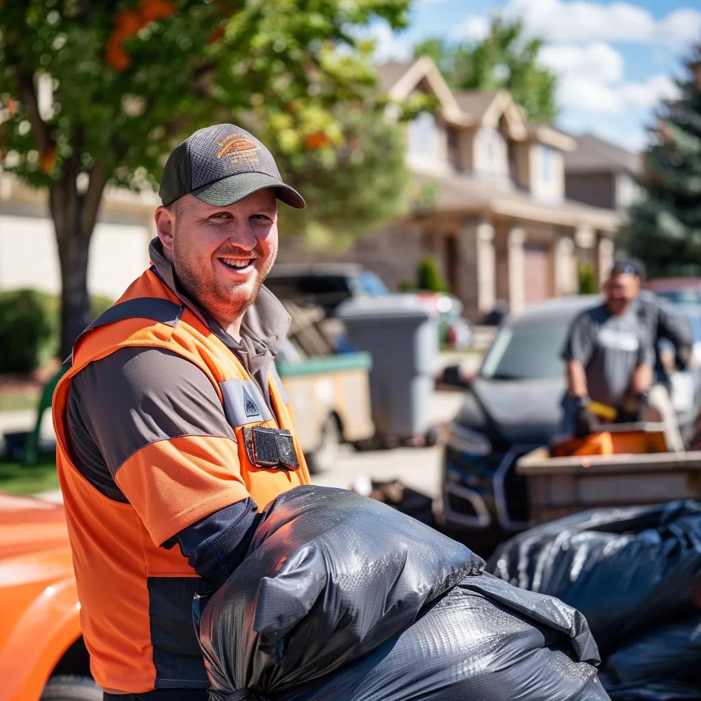 Professional junk removal team efficiently clearing clutter from a residential home, showcasing same-day service benefits Professional junk removal team efficiently clearing clutter from a residential home, showcasing same-day service benefits