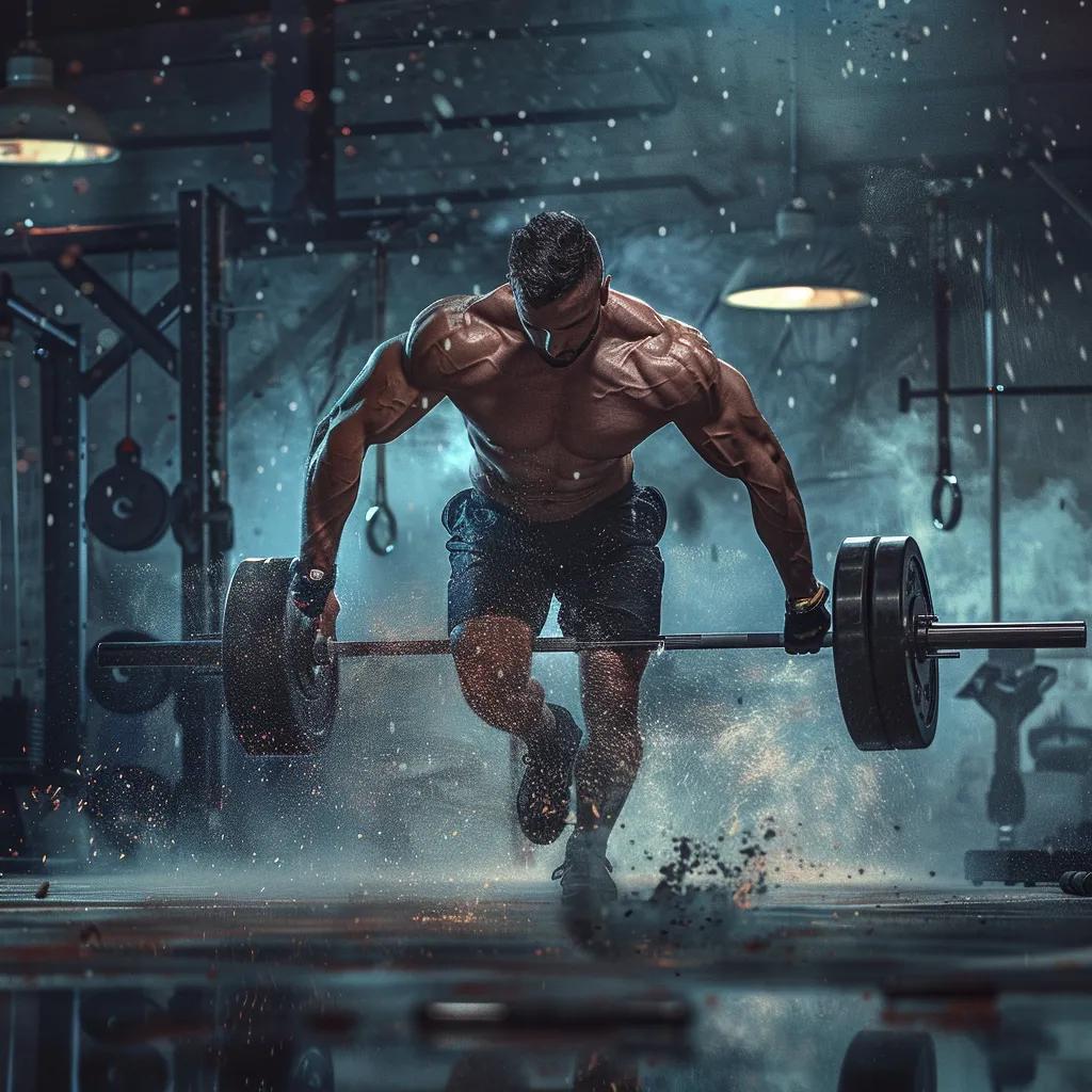 Athlete lifting weights in a gym, symbolizing muscle growth and performance enhancement with RAD-150