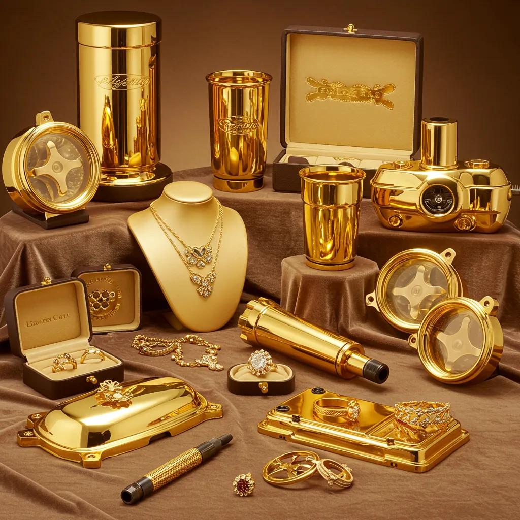 Exquisite gold-plated items showcasing superior craftsmanship and opulent design