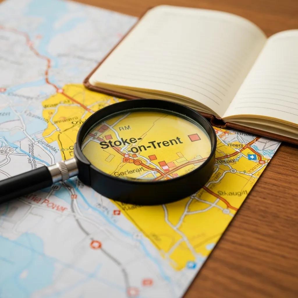 Map of Stoke on Trent highlighting local expertise in tracing