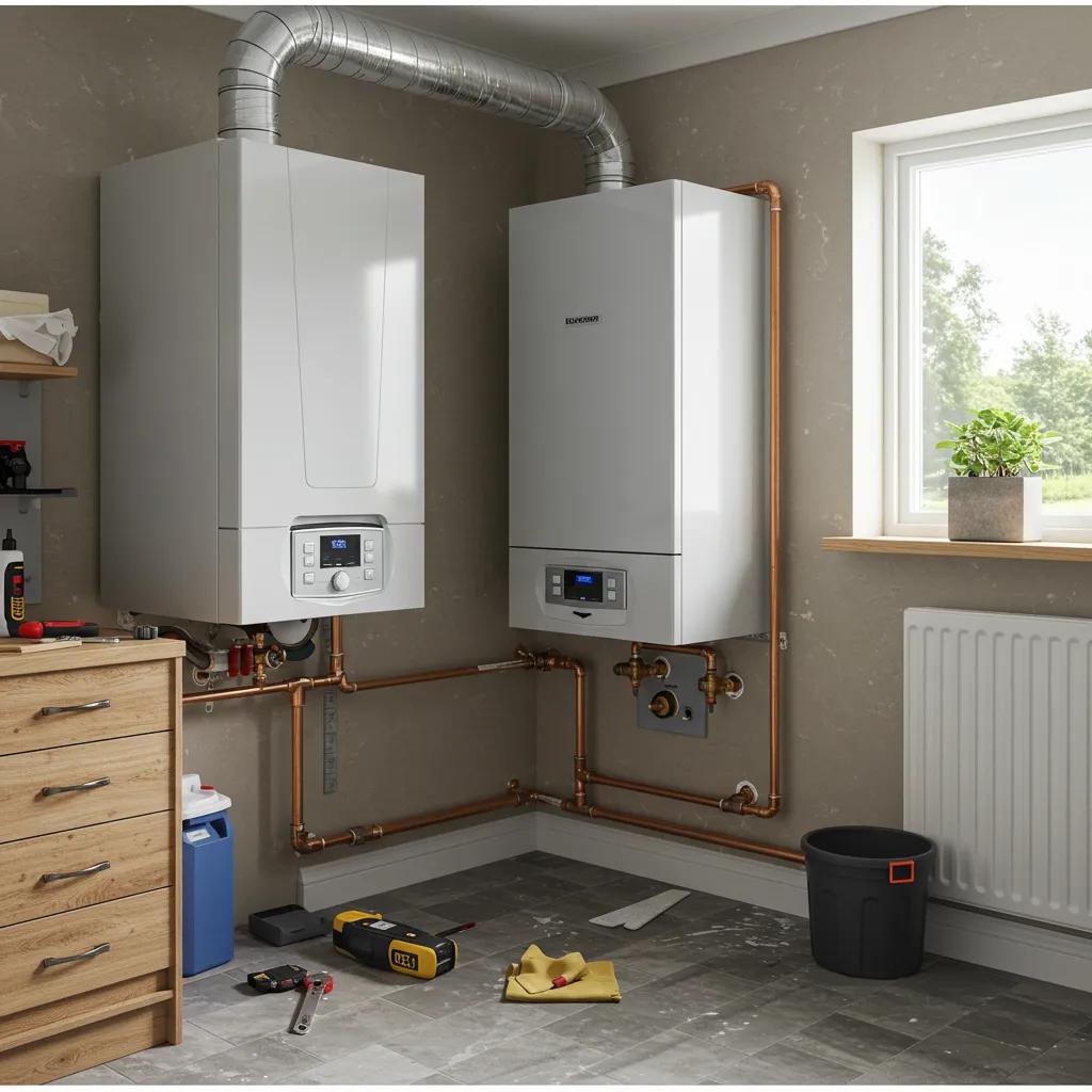 A modern boiler system installed in a comfortable Scottish home, showcasing its efficiency and reliability