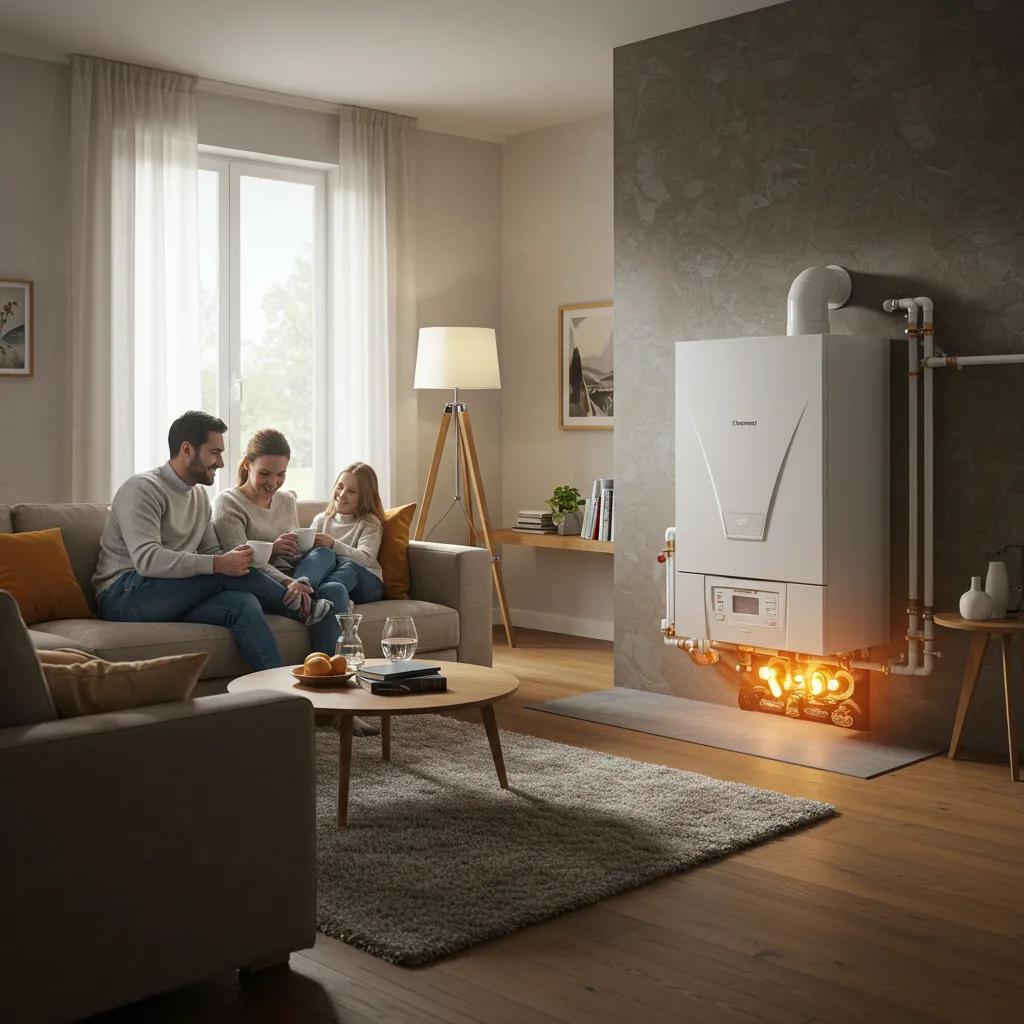 A modern, efficient boiler system keeping a Cardiff home warm and cosy, highlighting comfort and energy savings