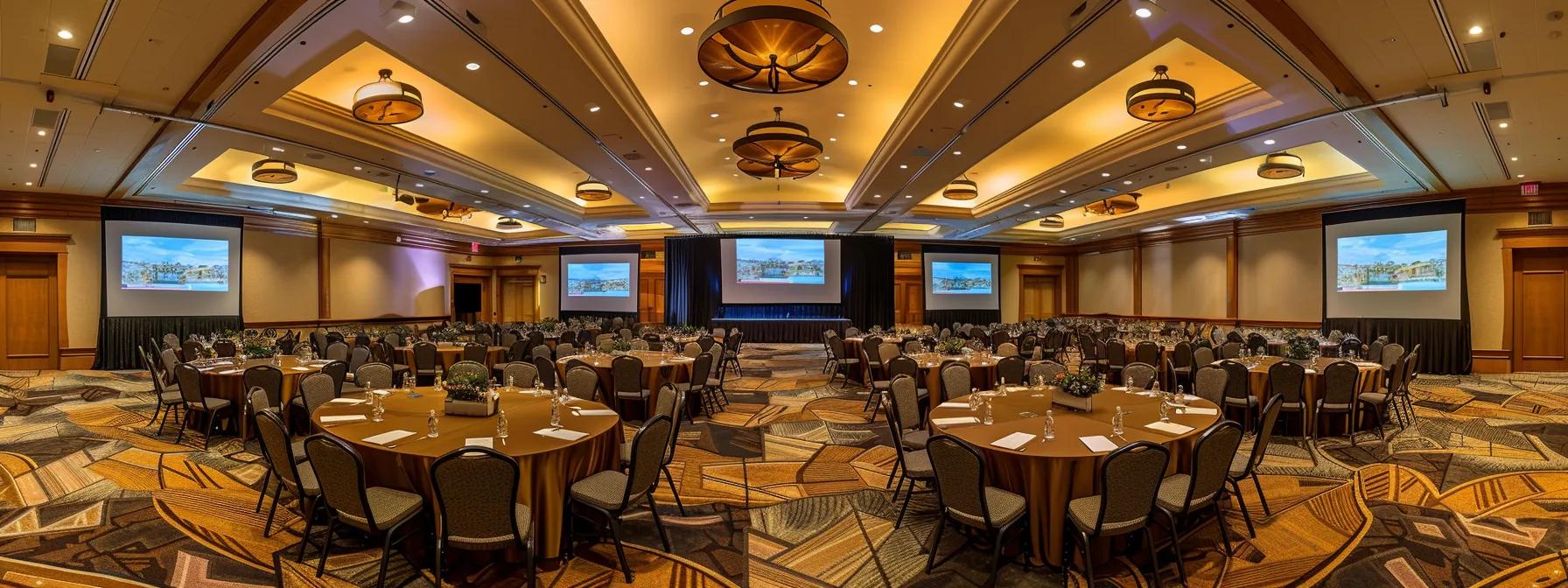 une salle de conférence moderne, équipée de technologies audiovisuelles avancées, avec des écrans de projection, un système de sonorisation intégré et une connexion internet haute vitesse, prête pour un séminaire professionnel dynamique où des professionnels interagissent autour d’une présentation captivante. une salle de conférence moderne, équipée de technologies audiovisuelles avancées, avec des écrans de projection, un système de sonorisation intégré et une connexion internet haute vitesse, prête pour un séminaire professionnel dynamique où des professionnels interagissent autour d’une présentation captivante.