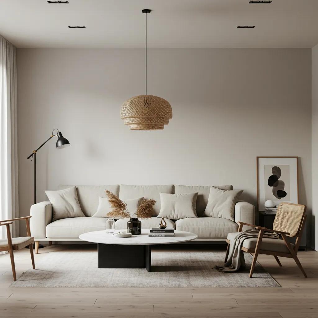 Sleek living room featuring minimalist decor and abundant natural light, characteristic of modern Fulham homes
