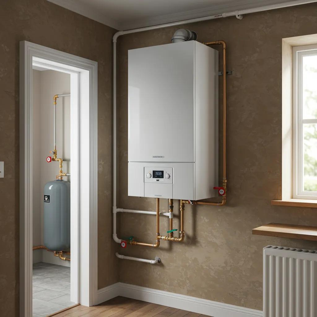 Modern system boiler installation in a Glasgow home, showcasing efficiency and a compact design
