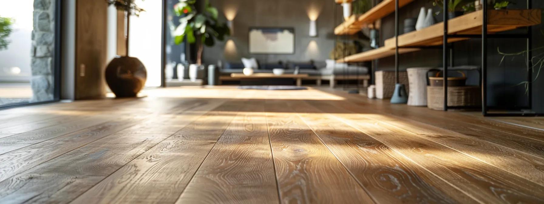 a contemporary interior showcases an elegant display of solid wood flooring in various plank sizes and finishes, highlighting the rich textures and colours against a minimalist backdrop. a contemporary interior showcases an elegant display of solid wood flooring in various plank sizes and finishes, highlighting the rich textures and colours against a minimalist backdrop.
