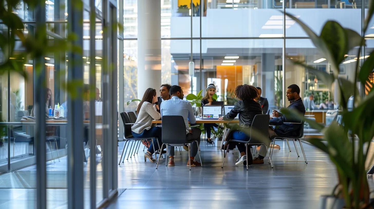 a focused view of a modern office meeting room featuring a diverse group of professionals engaged in a dynamic discussion about blueprints and compliance strategies, with sleek design elements and advanced technology enhancing the atmosphere of collaboration and expertise. a focused view of a modern office meeting room featuring a diverse group of professionals engaged in a dynamic discussion about blueprints and compliance strategies, with sleek design elements and advanced technology enhancing the atmosphere of collaboration and expertise.
