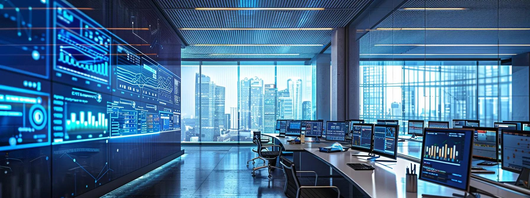 a high-tech office environment features multiple large screens displaying complex solar irradiance forecasting models, highlighting data visualizations and real-time analytics against a backdrop of modern architecture and sleek, futuristic design elements. a high-tech office environment features multiple large screens displaying complex solar irradiance forecasting models, highlighting data visualizations and real-time analytics against a backdrop of modern architecture and sleek, futuristic design elements.