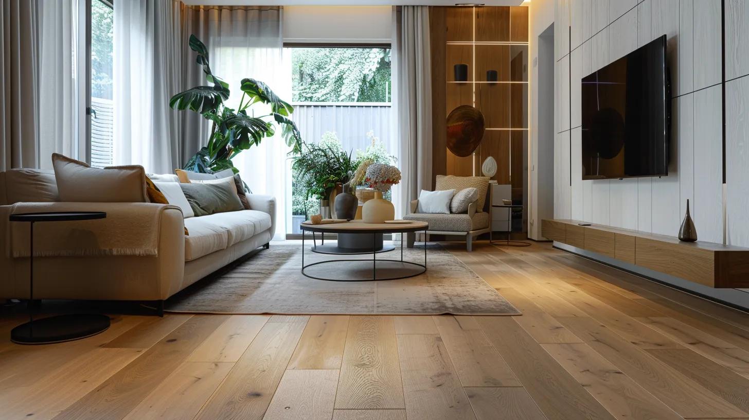 a modern interior space showcases a stylish living room with polished hardwood flooring, featuring a harmonious blend of contemporary furniture and elegant decor, enhancing the luxurious ambiance and spatial perception of the design. a modern interior space showcases a stylish living room with polished hardwood flooring, featuring a harmonious blend of contemporary furniture and elegant decor, enhancing the luxurious ambiance and spatial perception of the design.