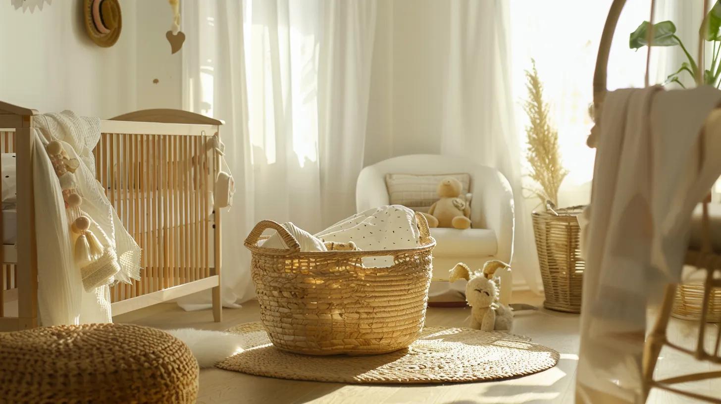 a serene and well-lit nursery features a carefully arranged moses basket, with a watchful parent seated nearby, embodying the theme of attentive monitoring for baby safety.