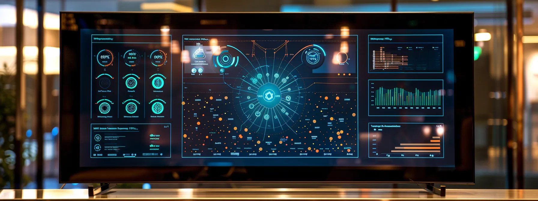 a sleek and modern email automation dashboard displaying sophisticated algorithms and language processing capabilities. a sleek and modern email automation dashboard displaying sophisticated algorithms and language processing capabilities.