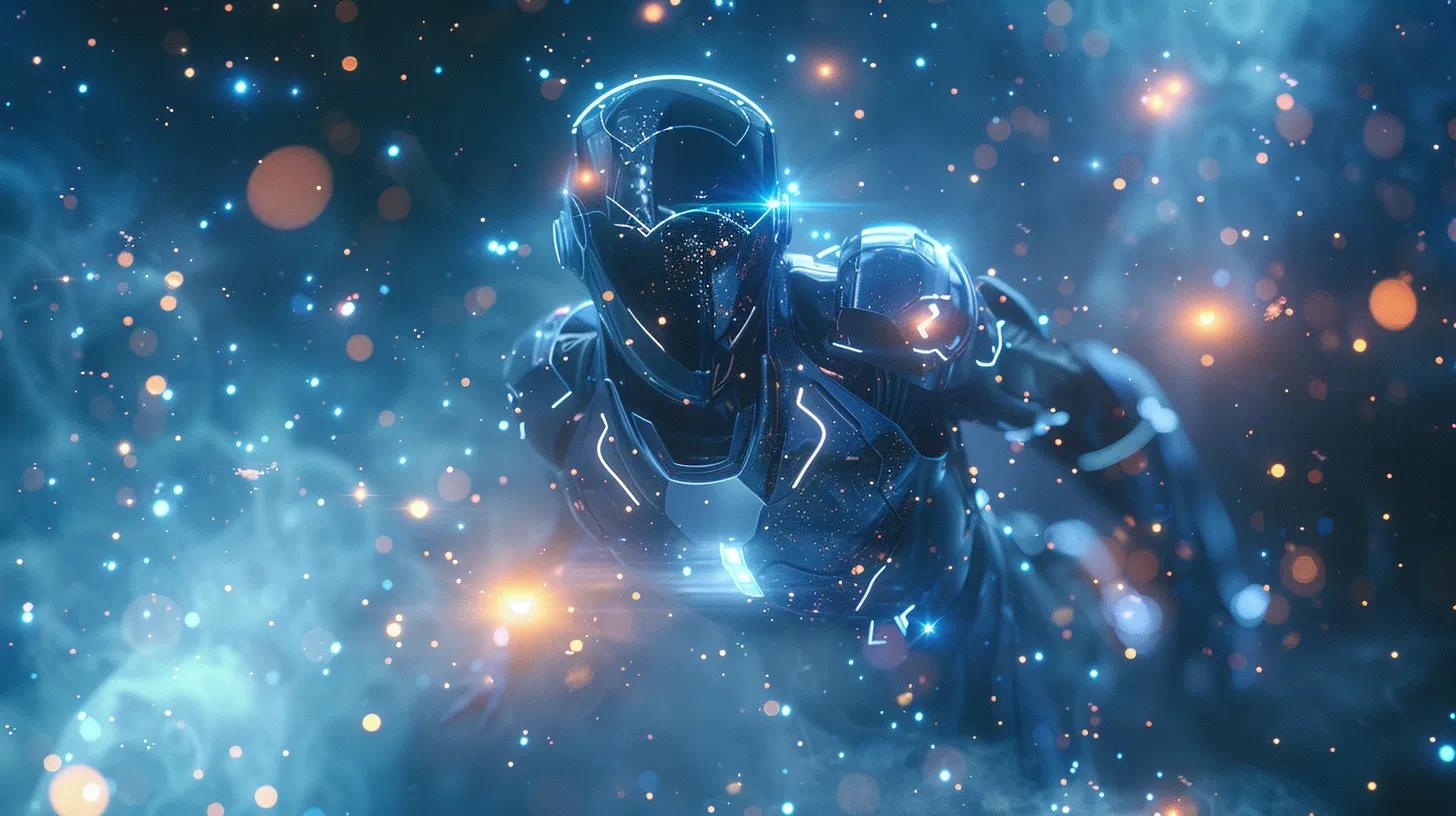 a sleek, futuristic ai keyword research robot hovers amidst a dazzling cosmic backdrop, surrounded by swirling data streams and luminescent particles, emphasizing its role in analyzing digital content amidst the universe of search intent. a sleek, futuristic ai keyword research robot hovers amidst a dazzling cosmic backdrop, surrounded by swirling data streams and luminescent particles, emphasizing its role in analyzing digital content amidst the universe of search intent.