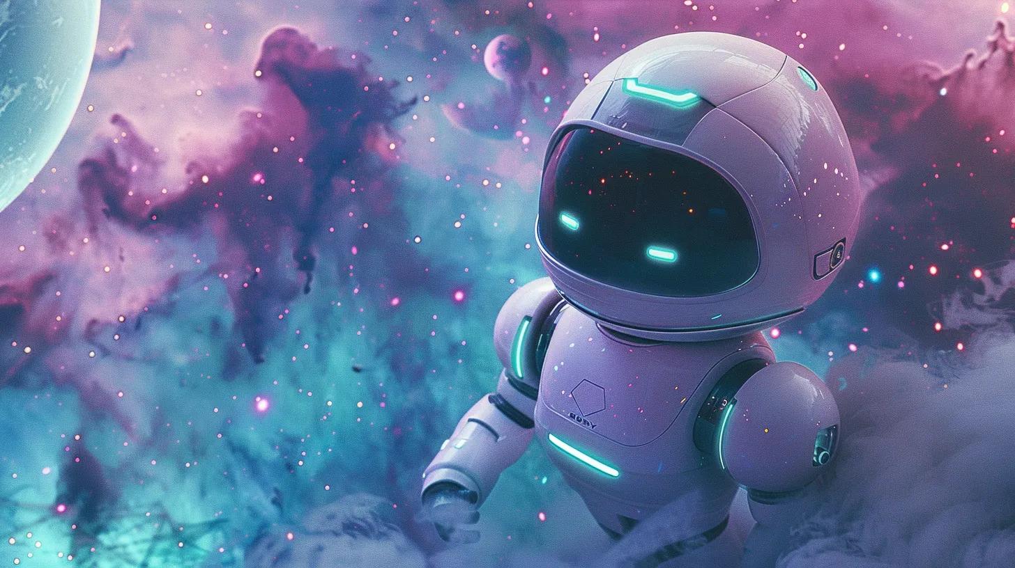 a sleek, futuristic ai robot hovers amidst a vibrant cosmic backdrop filled with swirling data streams, glowing particles, and stunning nebulae, embodying the evolution of search technologies in a visually striking display of a white and teal color scheme with purple highlights. a sleek, futuristic ai robot hovers amidst a vibrant cosmic backdrop filled with swirling data streams, glowing particles, and stunning nebulae, embodying the evolution of search technologies in a visually striking display of a white and teal color scheme with purple highlights.