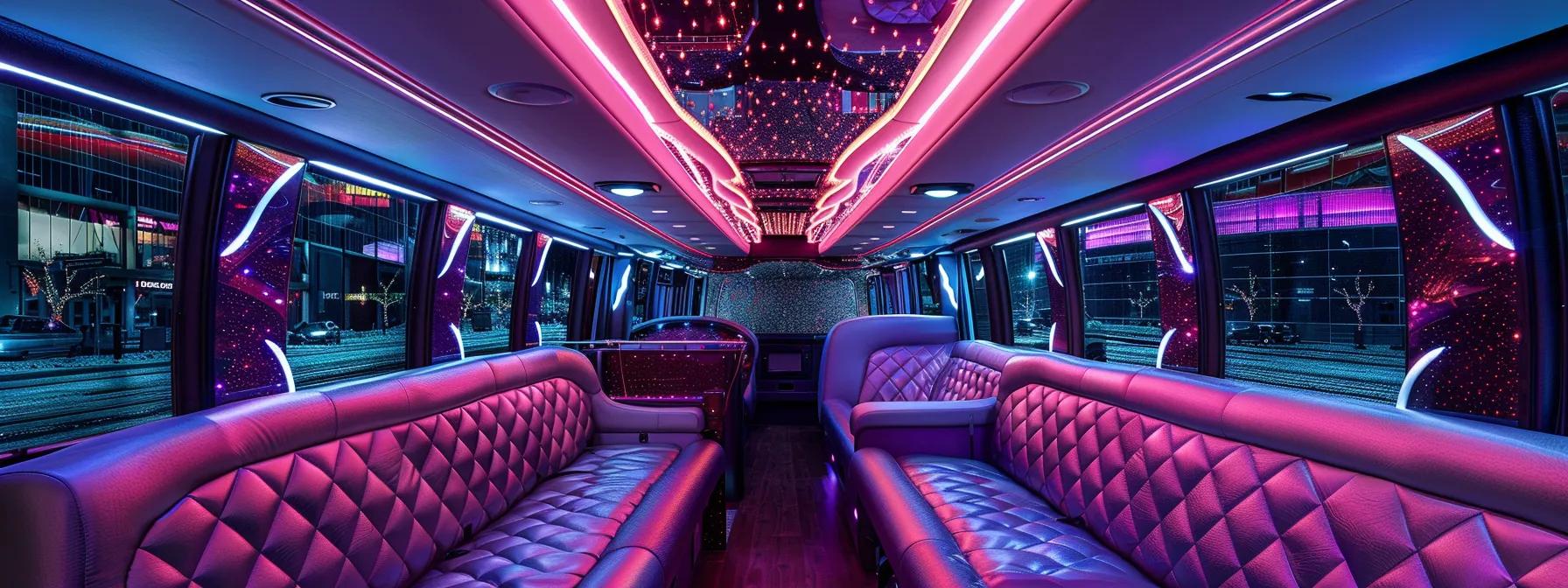 a sleek, luxurious party bus sits gleaming under the soft glow of urban lights, showcasing plush interiors and an inviting atmosphere, symbolizing the perfect choice for a memorable wedding celebration. a sleek, luxurious party bus sits gleaming under the soft glow of urban lights, showcasing plush interiors and an inviting atmosphere, symbolizing the perfect choice for a memorable wedding celebration.