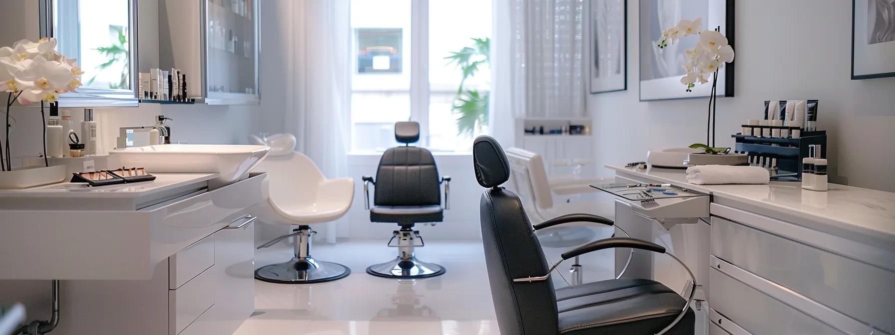 a sleek, modern beauty salon on nassau street showcases a pristine eyebrow threading station, featuring elegant tools and upscale decor that emphasize the importance of essential aftercare.