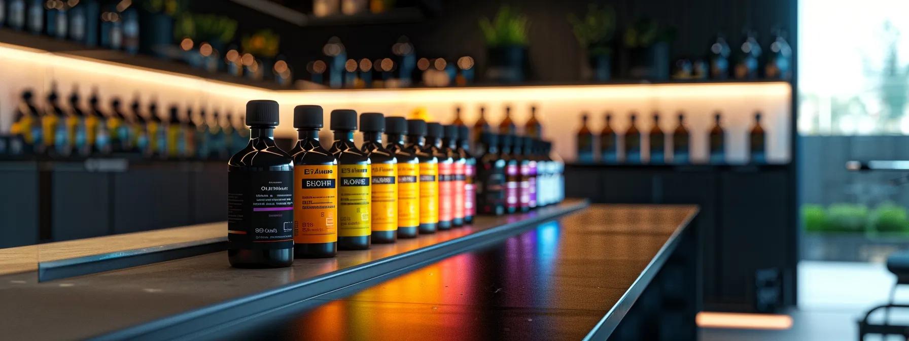a sleek, modern gym interior showcases a series of premium supplement bottles displayed on a polished black counter, illuminated by dynamic led lighting that emphasizes their vibrant labels, highlighting the importance of advanced post-workout recovery for elite athletes. a sleek, modern gym interior showcases a series of premium supplement bottles displayed on a polished black counter, illuminated by dynamic led lighting that emphasizes their vibrant labels, highlighting the importance of advanced post-workout recovery for elite athletes.