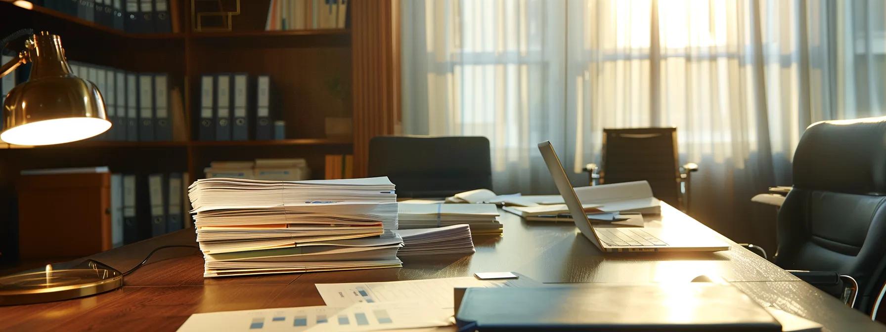 a sleek, modern law office filled with organized paperwork and an open laptop displays a list of fees for sealing public records, casting a focus on the professional atmosphere and the significance of understanding legal costs and options. a sleek, modern law office filled with organized paperwork and an open laptop displays a list of fees for sealing public records, casting a focus on the professional atmosphere and the significance of understanding legal costs and options.