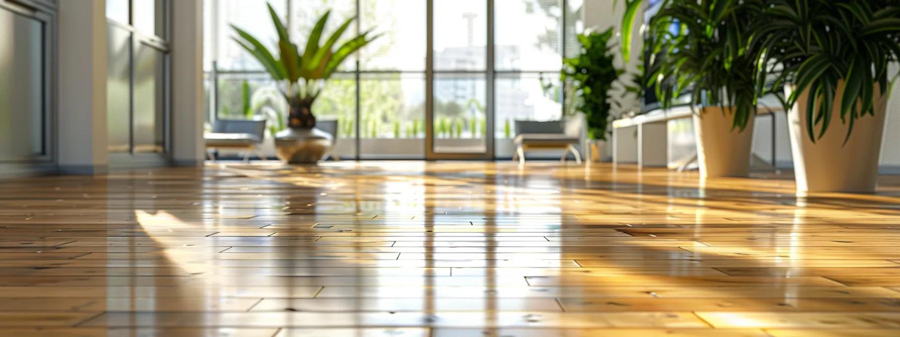 a sleek, modern office with polished wooden floors, showcasing a professional cleaning setup complete with premium tools and cleaning solutions, emphasising meticulous care for wood floor maintenance. a sleek, modern office with polished wooden floors, showcasing a professional cleaning setup complete with premium tools and cleaning solutions, emphasising meticulous care for wood floor maintenance.