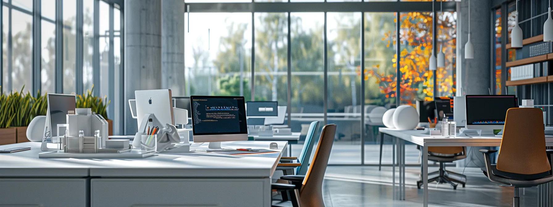 a sleek, modern office environment showcases a high-tech rapid prototyping workstation, featuring intricate 3d models and sophisticated manufacturing technology, emphasizing the precision and innovation involved in transitioning from design to production.