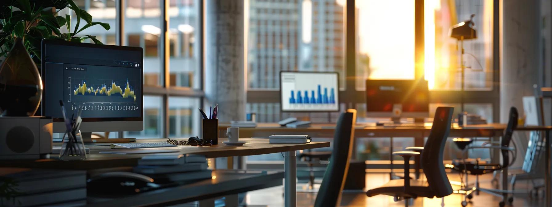 a sleek, modern office environment showcases a digital display of fluctuating mortgage interest rates and fees, with a focus on a prominent chart illustrating the impact of llpa on condo financing, conveying urgency and financial insight.