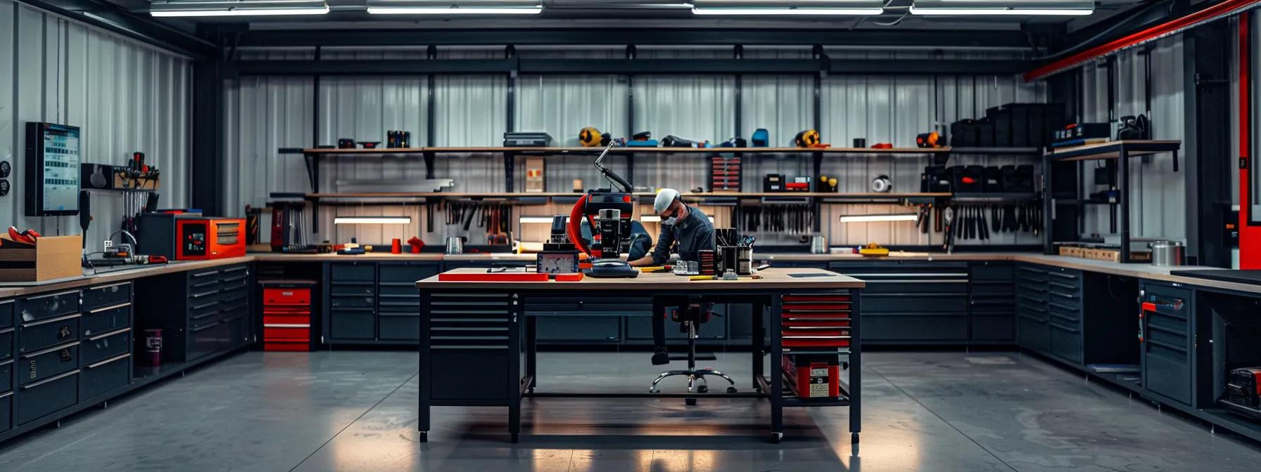 a sleek, modern workshop setting showcases a technician meticulously inspecting a heat lamp thermostat, with tools and maintenance logs organized on a polished workbench under bright, focused overhead lighting. a sleek, modern workshop setting showcases a technician meticulously inspecting a heat lamp thermostat, with tools and maintenance logs organized on a polished workbench under bright, focused overhead lighting.
