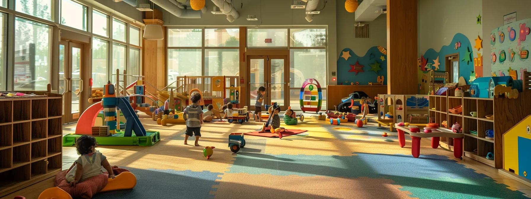 a vibrant indoor play area filled with colorful educational toys, where a diverse group of infants engage in structured play and sensory exploration under the attentive gaze of caregivers, emphasizing the importance of interactive learning for developmental growth. a vibrant indoor play area filled with colorful educational toys, where a diverse group of infants engage in structured play and sensory exploration under the attentive gaze of caregivers, emphasizing the importance of interactive learning for developmental growth.