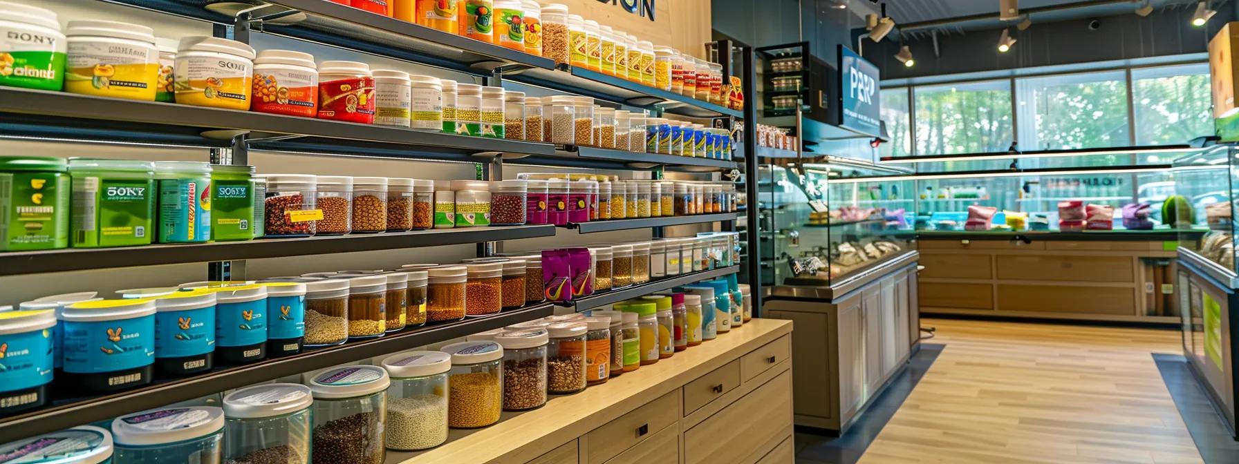 a vibrant, well-organized pet care display showcases an array of colorful nutritional supplements for bearded dragons against a sleek, modern veterinary clinic backdrop. a vibrant, well-organized pet care display showcases an array of colorful nutritional supplements for bearded dragons against a sleek, modern veterinary clinic backdrop.
