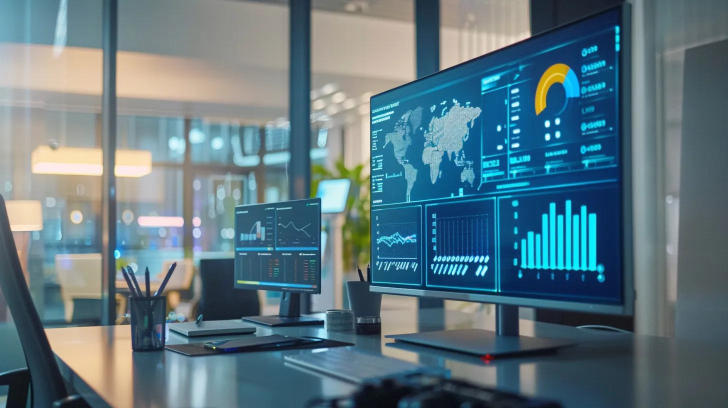 in a sleek, high-tech office environment, an advanced ai interface displays personalized patient data analytics on a vibrant screen, with dynamic infographics and visualizations highlighting tailored outreach strategies to enhance addiction treatment center engagement.
