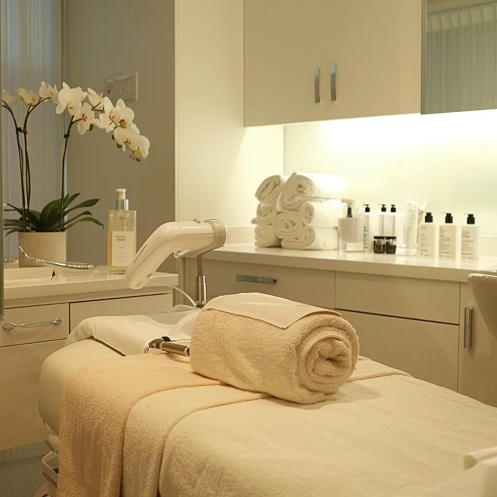Microdermabrasion treatment in a modern Manhattan salon with a professional esthetician and client