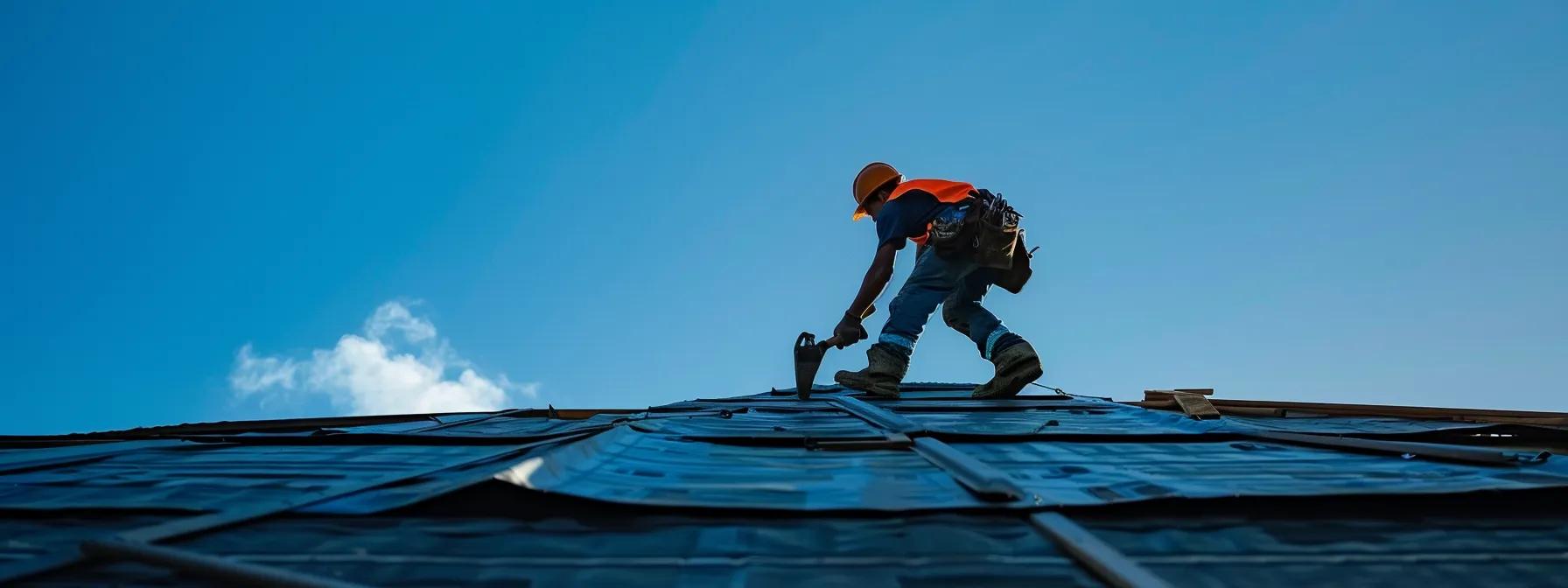 Helper helping in roofing Helper helping in roofing