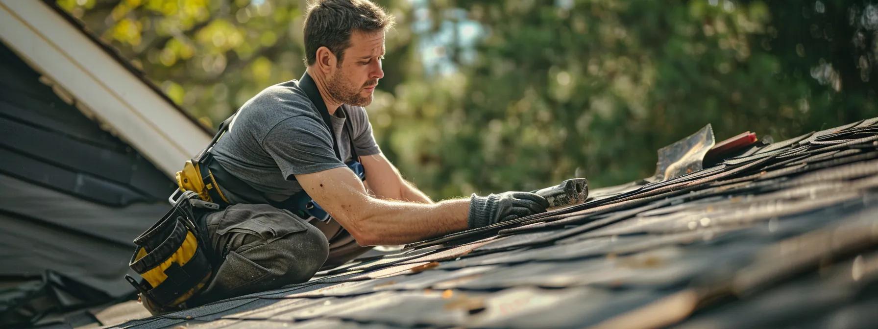 contractor installing roof