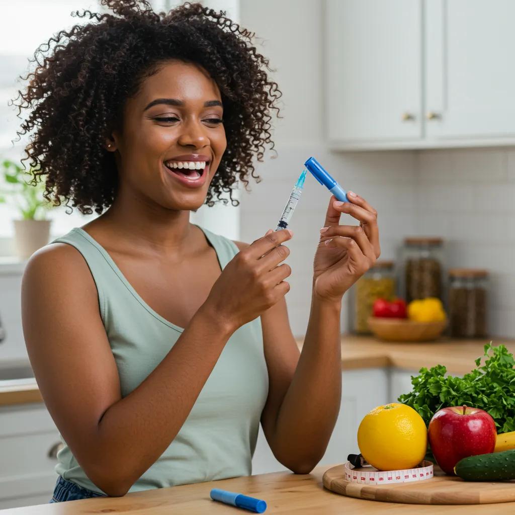 Person preparing a Mounjaro injection in a well-lit kitchen, symbolizing health and weight management